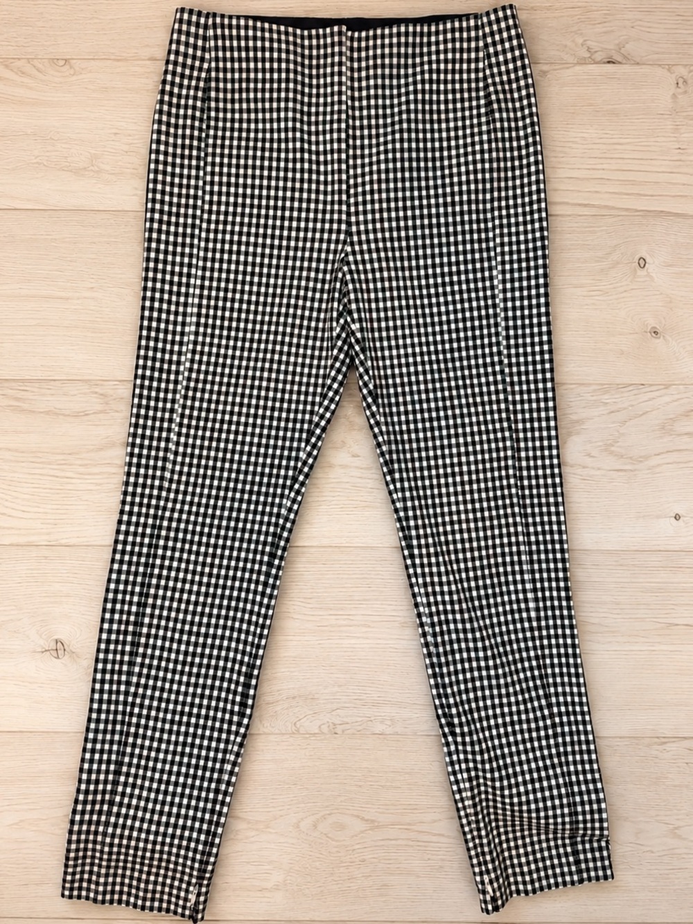 Ann Taylor Black,white,green Gingham ankle dress pants size 6